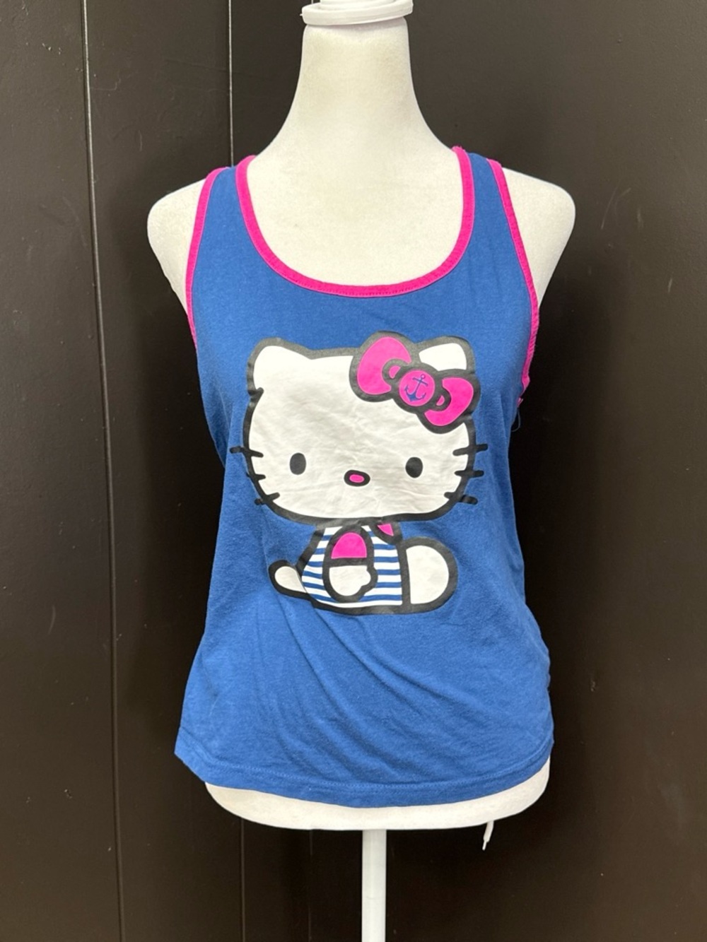 Hello Kitty Navy Blue Tank with Pink Graphic Trim